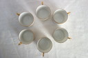 6 tazas y platillos de Limoges, obra de Robert Haviland, mediados del siglo XX.