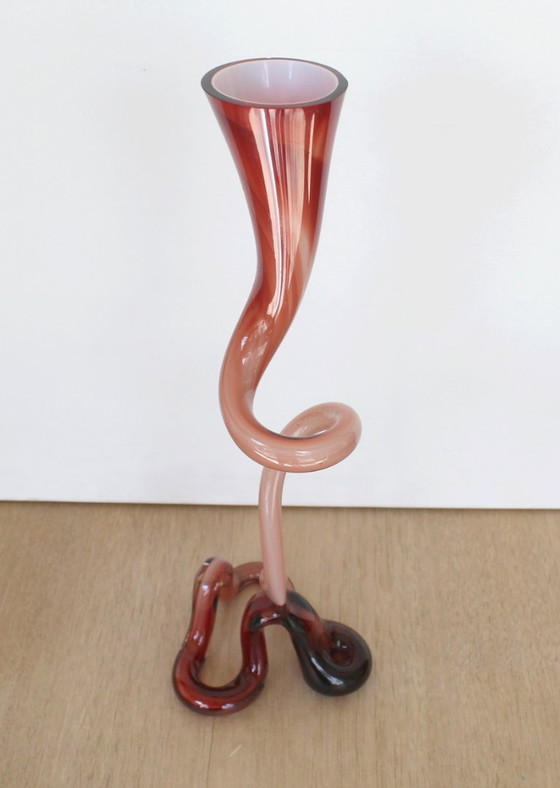 Image 1 of vase mouth-blown glass paste octopus art glass '70 josefina krosno