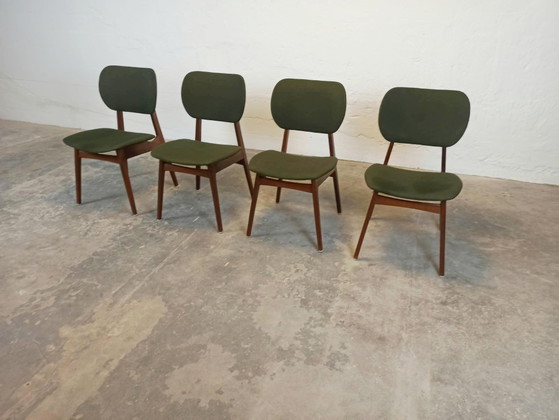 4 x sedie da pranzo mid-century – Tessile, Legno (photo 5 of 15)