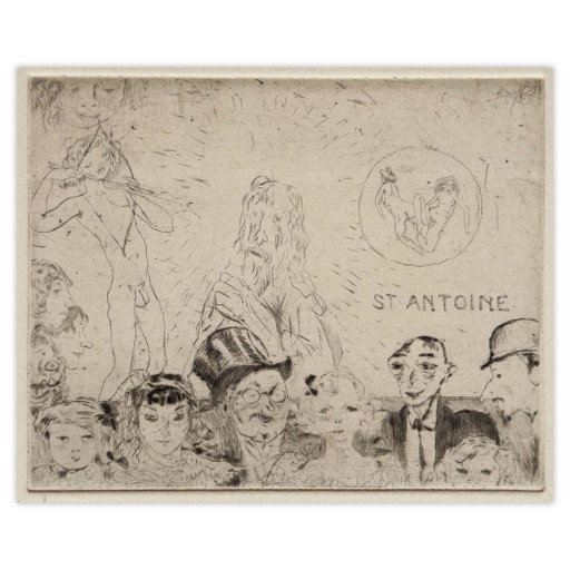 Jules Pascin Gravure Tentation de Saint-Antoine 1980 – lithos zeefdrukken, Paper (photo 2 of 5)