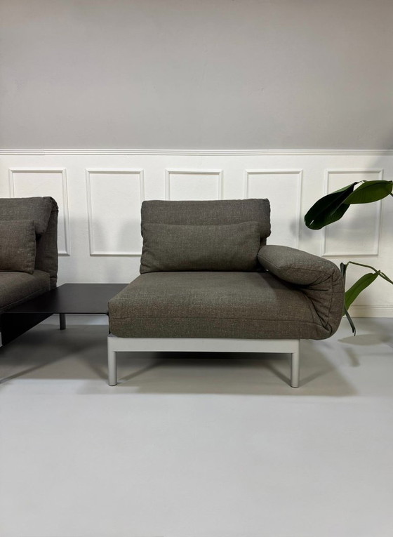 Image 1 of Rolf Benz Plura Fabric Grey Designer Sofa + Armchair