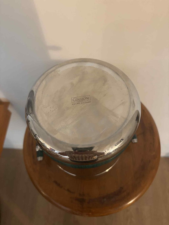 Image 1 of Seau à glace vintage Jean Couzon : refroidisseur à vin et champagne en acier inoxydable français