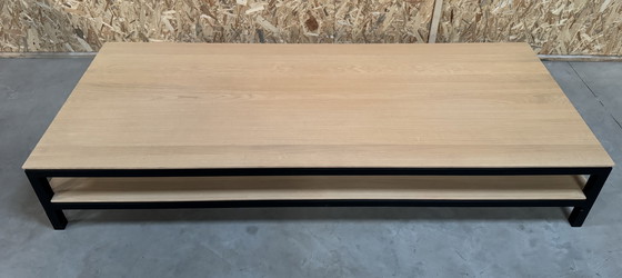 Image 1 of Mesa de centro de roble claro con estructura de metal negro (versión pesada)