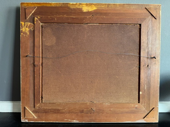 Image 1 of Impressionistische Hafenansicht, 1949, Öl auf Holz.