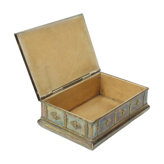 Image 1 of Verzilverde Art Deco Kist Trinket Doos