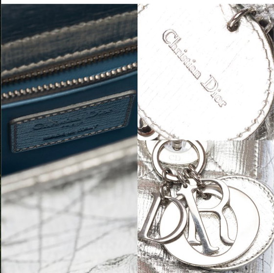 Image 1 of Borsa DIOR Lady Dior in cuoio argentato - 103267