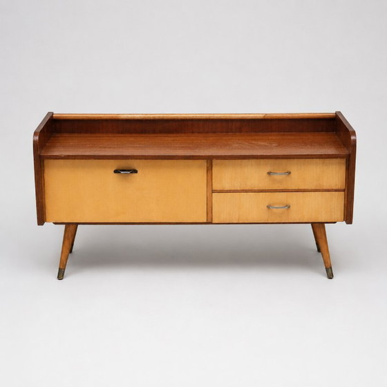 Image 1 of Vintage low hallway sideboard with flap and 2 drawers
