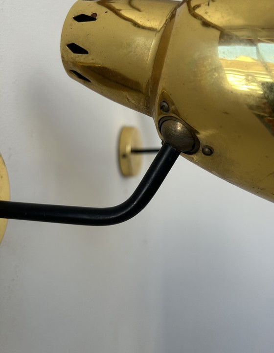 Image 1 of Coppia di lampade da parete vintage regolabili, ottone, Francia anni '60