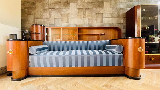 Image 1 of Art Deco Bench De Coenen Frères Kortrijk Around 1930s