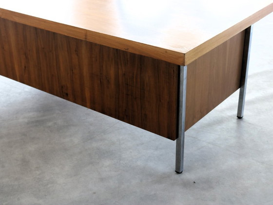 Vintage Bureau | Directiebureau | Teak | Jaren 60 – Chrome, Wood (photo 9 of 11)