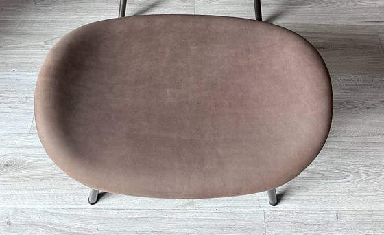 Fauteuils design Pode Nihan avec pouf, Bois, Cuir, Marron, Modern (photo 9 sur 11)