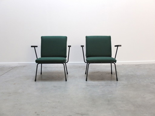 Modernistisch paar '1401' fauteuils van Wim Rietveld voor Gispen, 1954