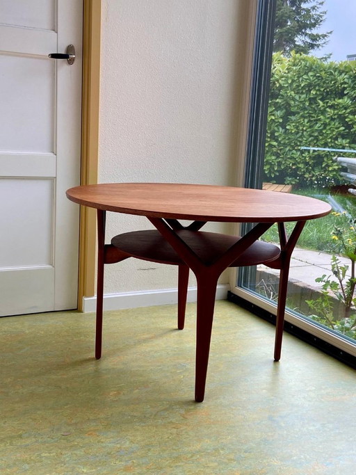 Arne Vodder Round Teak Sofa Table 1960s