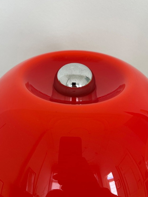 Image 1 of Italiaanse glazen tafellamp uit het ruimtetijdperk, jaren 70