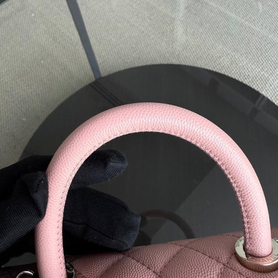 Image 1 of Chanel Coco Handle Small - Collection Caviar matelassé rose et or