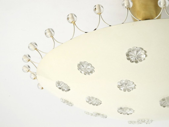 Image 1 of Preciosa lámpara de techo grande de metal de mediados de siglo, diseñada por Emil Stejnar para Rupert Nikoll.