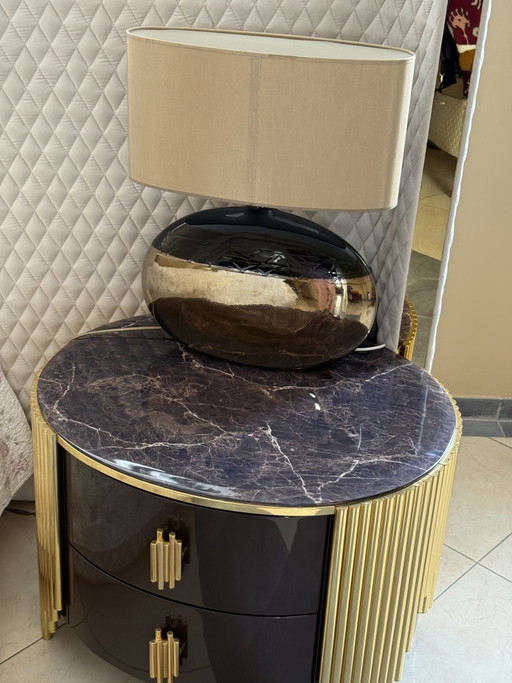 Luxe Hotel Chic Slaapkamer Set – Complete Set met Groot Hoofdbord, Spiegel en Nachtkastjes
