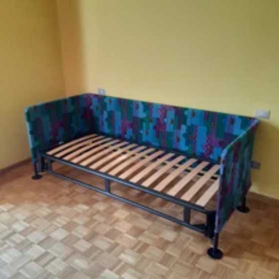 Interflex Flash 1990er Daybed – Schwarzes Metallgestell & Buchenholzlatten – 3-5 Sitzer Sofas, Iron, Wood (photo 4 of 9)