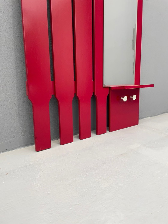 Image 1 of Vintage wandkapstok met spiegel en lade, jaren 1960, Tsjecho-Slowakije