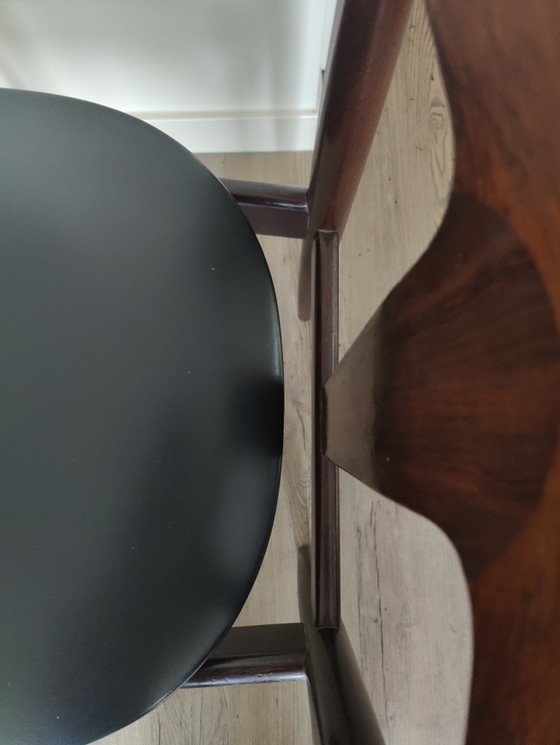 Originele Louis van Teeffelen 'Kastrup' stoel voor Wébé – Jaren 60 (Zwart skai) – Eetkamerstoelen, Wood (photo 4 of 5)