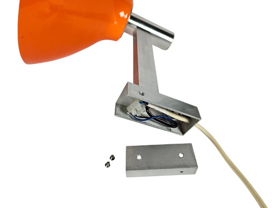 Image 1 of Space Age - Vintage - Applique en aluminium avec abat-jour en plastique - Mid Century