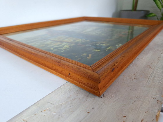 Image 1 of Ricamo a punto croce vintage incorniciato "L'Angelus" di Millet – Arte murale ricamata a mano – Decorazione rustic