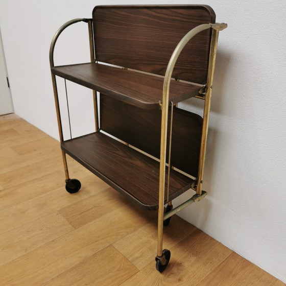 Image 1 of Carrello bar vintage pieghevole, carrello porta bevande, carrello portavivande