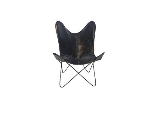 Lounge Chair - Butterfly Chair - Vlinderstoel - Leer - Metaal - 1990's – stoelen fauteuils, Leather, Metal