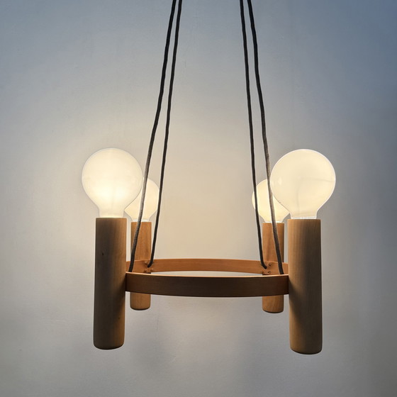 Image 1 of Vintage Domus Danish design hanging lamp chandelier , 1970s