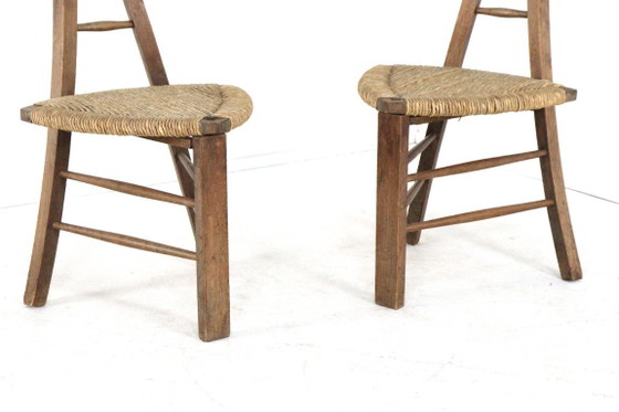 Image 1 of Set of 2 brutalist tripod vintage chairs