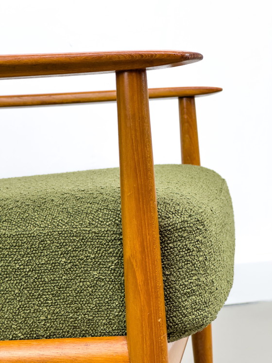 Image 1 of Lounge Chair In Teak And Bouclé By Knoll Antimott, 1960S