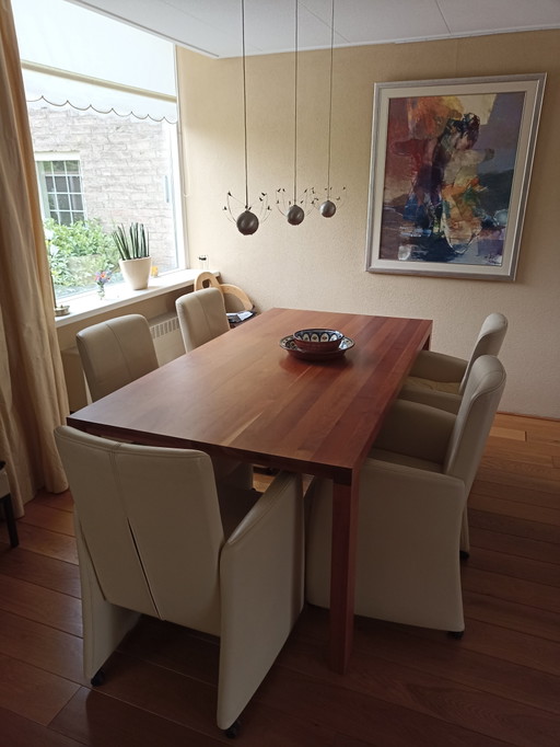 5 sedie da pranzo in pelle su ruote del futuro – De Toekomst, eetkamerstoelen, Leather