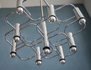 Lampadario vintage cromato di Gaetano Sciolari