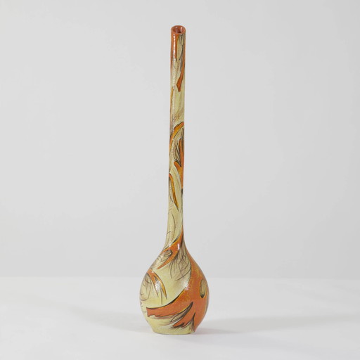 Vase en céramique peinte par Vittoria Mazzotti, années 1950