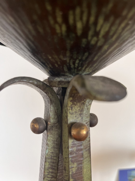 Candelabro antiguo de cobre, pátina verde – Portavelas, Copper (photo 3 of 5)