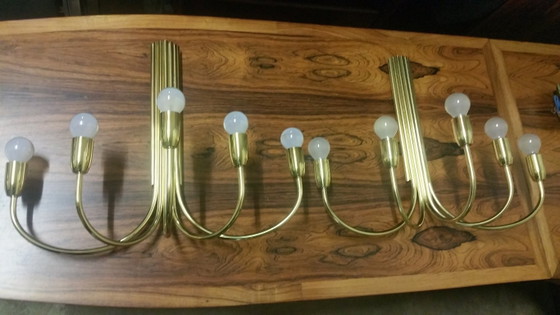 Lampade vintage in ottone stile anni '70 Regency Hollywood – Applique, Brass (photo 5 of 7)