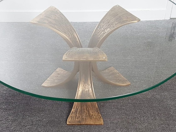 Image 1 of TABLE BASSE VINTAGE 1960 EN BRONZE & VERRE DLG LUCIANO FRIGERIO WILLY CEYSSENS