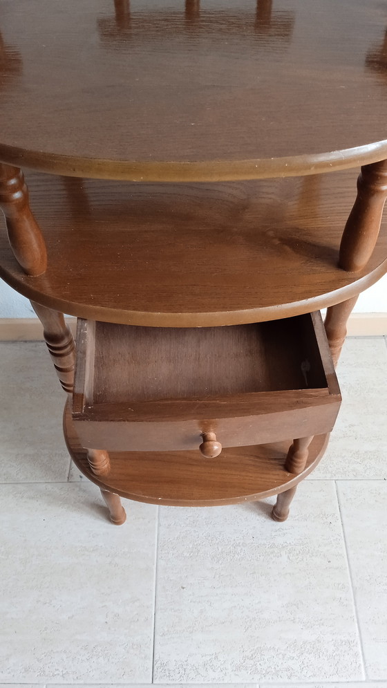 Image 1 of Classic Plant Table, Side Table with Drawer