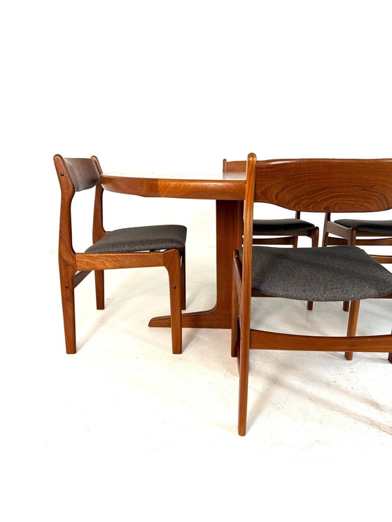 Image 1 of 6 sedie da pranzo restaurate Burchardt-Nielsen anni '70