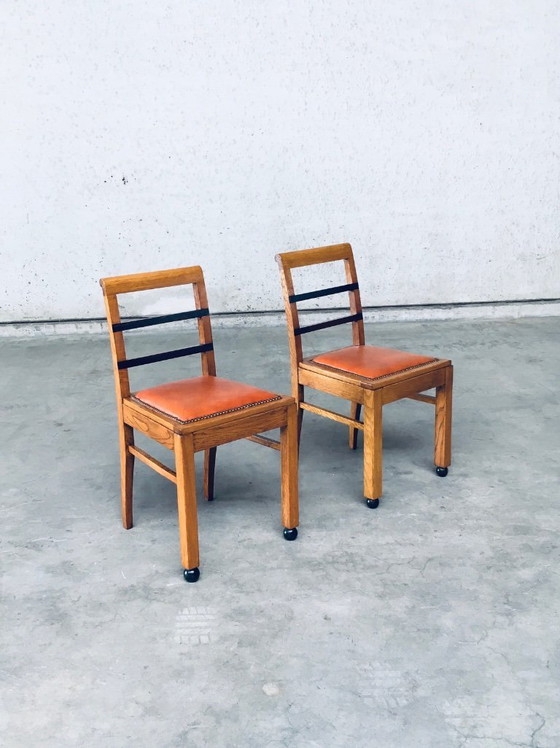 Image 1 of Art-déco-Stuhlset im Stil der Moderne, Belgien, 1930er Jahre