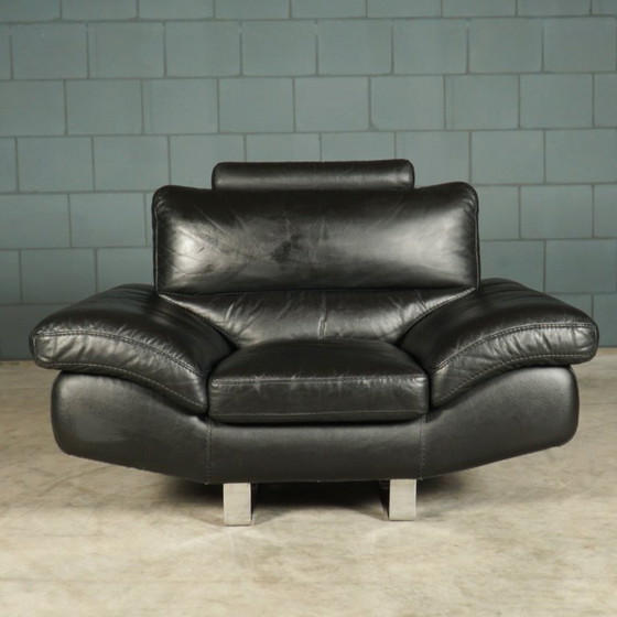 Image 1 of Sillón/Sofá de dos plazas LaNouva – cuero negro