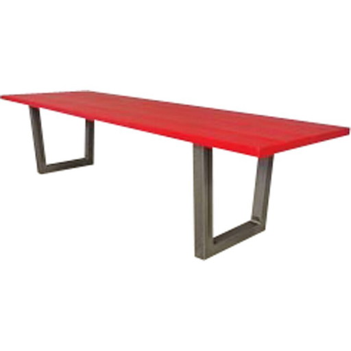 Vintage handgemaakte geborstelde sparrenhouten tafel, jaren 2000