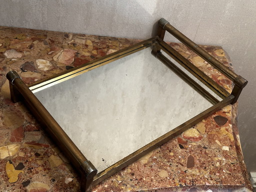 Art Deco Brass Mirror Tray 27/42 cm