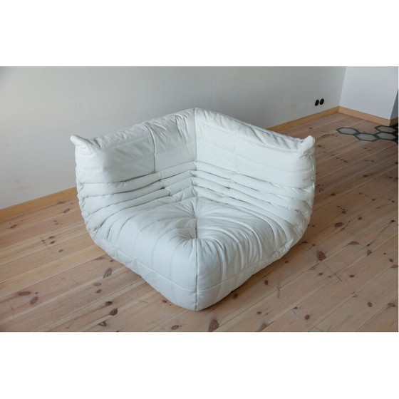 Image 1 of Ensemble vintage en cuir blanc Togo par Michel Ducaroy pour Ligne Roset