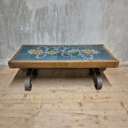Mesa de centro vintage con tablero de azulejos, década de 1970, Europa