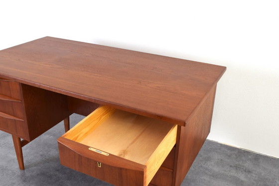 Image 1 of Mid-Century Danish Teak Executive Desk, 1960s.