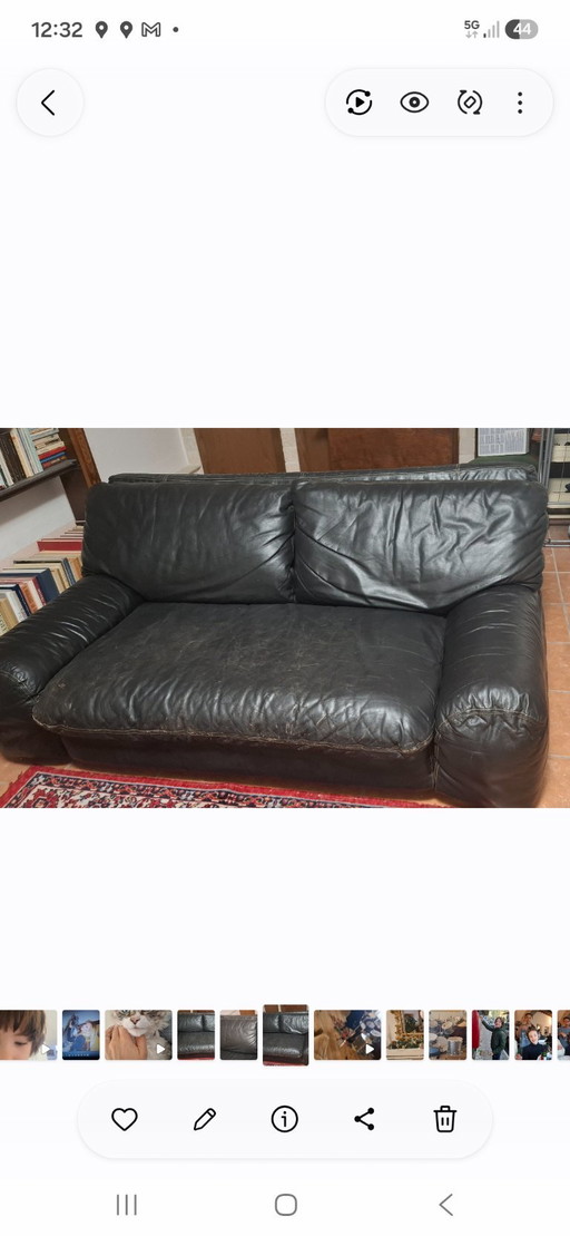 Canapé Bengodi par Cini Boeri pour Arflex, 1970s – 2 zitsbanken, Leather