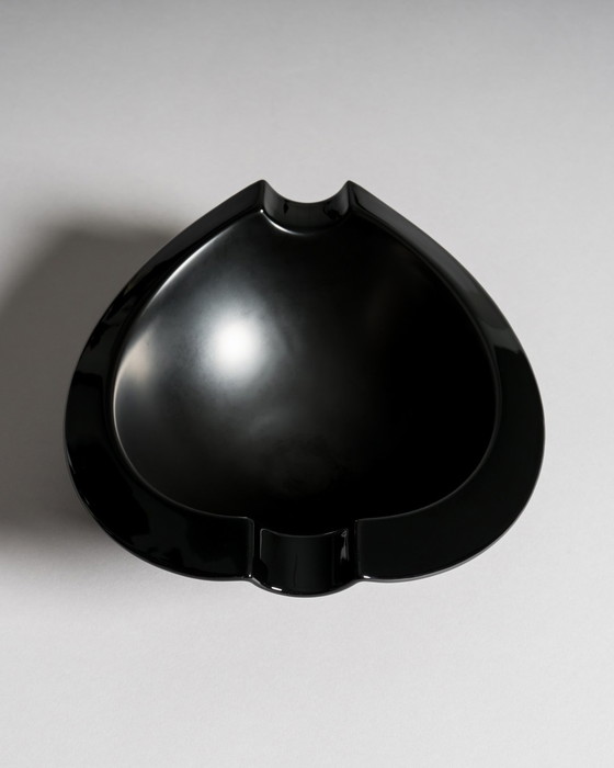 Image 1 of Duo vase et coupe « Nautica » en porcelaine noire, série Porcelaine Noire, années 1980, par Jan van der Vaart pour Rosenthal Stu