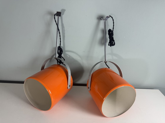 Image 1 of 2er-Set orangefarbene Raumfahrtlampe