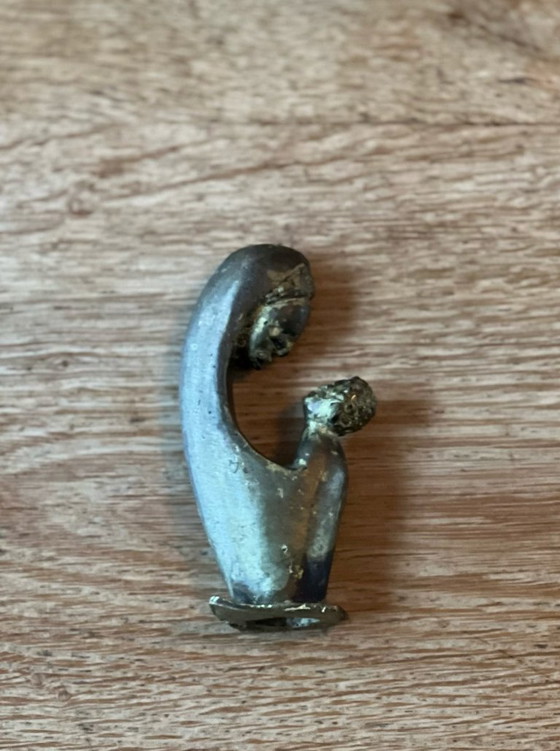 Image 1 of Statuetta in ottone - madre e figlio